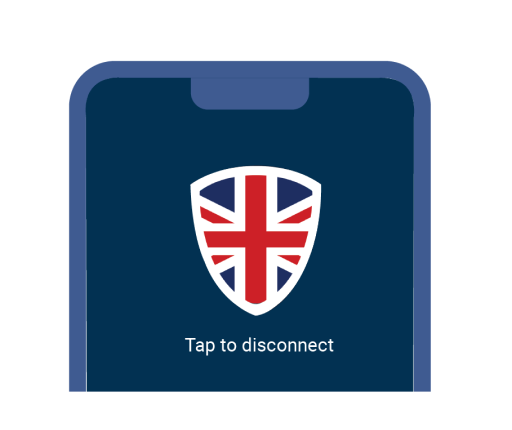 In one click, connect to VPN UK